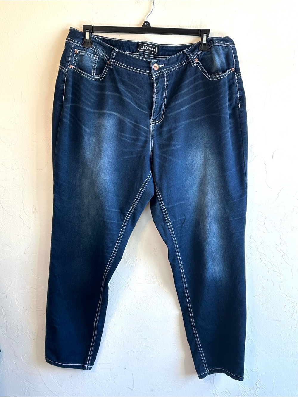 Cato Premium Women's Dark Blue Boyfriend Straight Leg Cropped Jeans Sz 20W